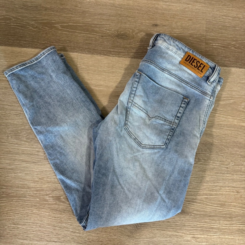 Diesel JoggJeans Men 38 Blue Krooley-NE Tapered Drawstring Denim Jeans